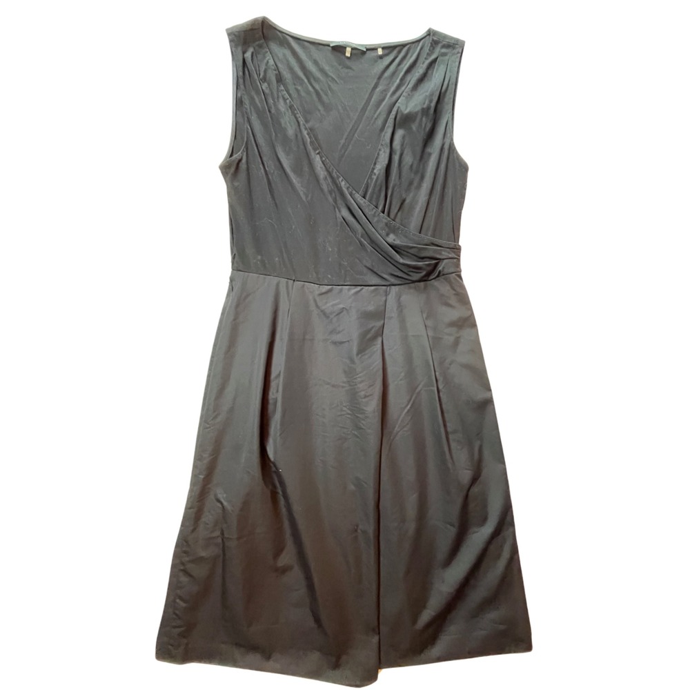 Elie Tahari Black Faux Wrap Mini Dress 4 Cocktail LBD Quiet Luxury Evening Wear
